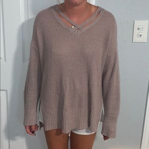 Purple sweater with front detail